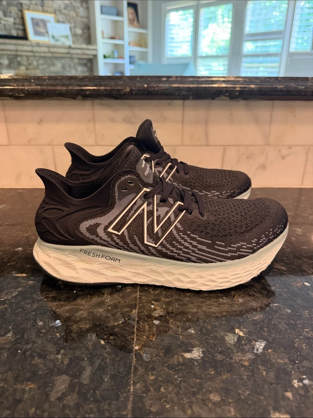 New Balance Black and White Fresh Foam 1080 Running Sneakers